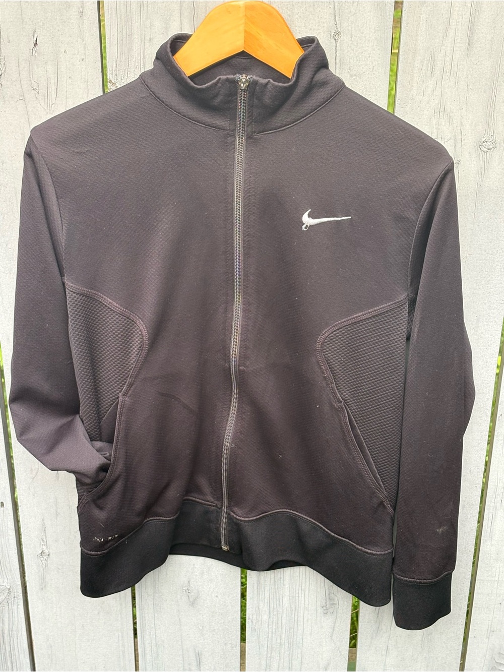 Nike Black Full-Zip Performance Jacket with White Swoosh